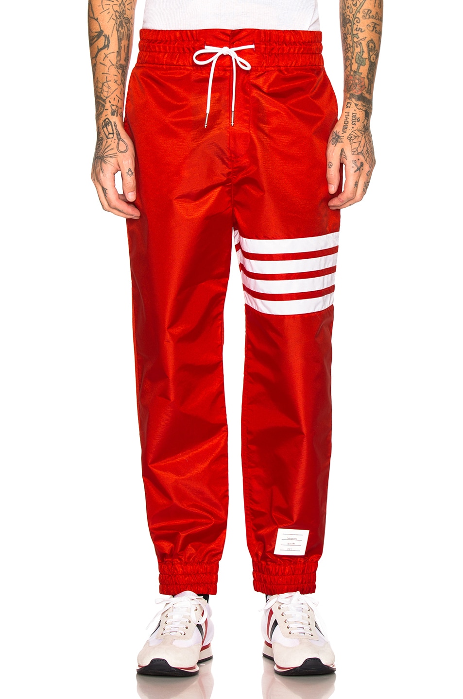 Image 1 of Thom Browne Relaxed Track Pants in Red