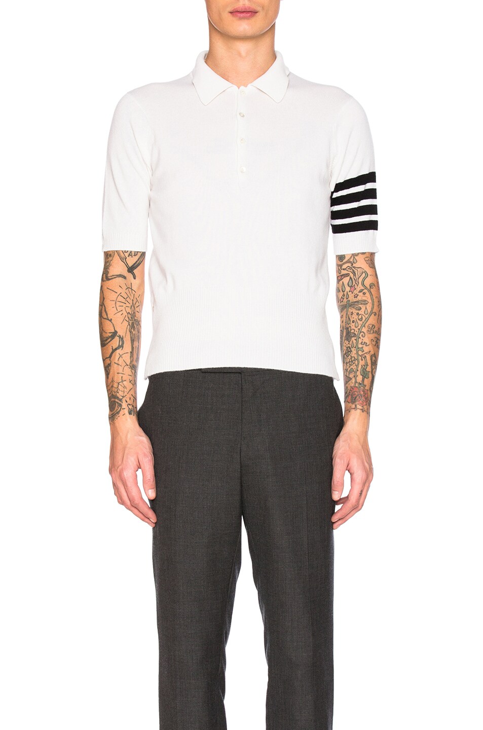 Image 1 of Thom Browne Cashmere Polo in White