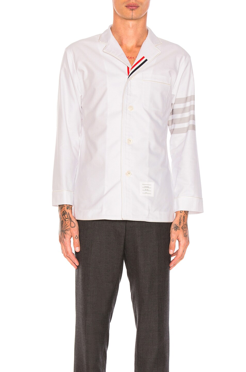 Image 1 of Thom Browne Oxford Pajama Shirt in Medium Grey
