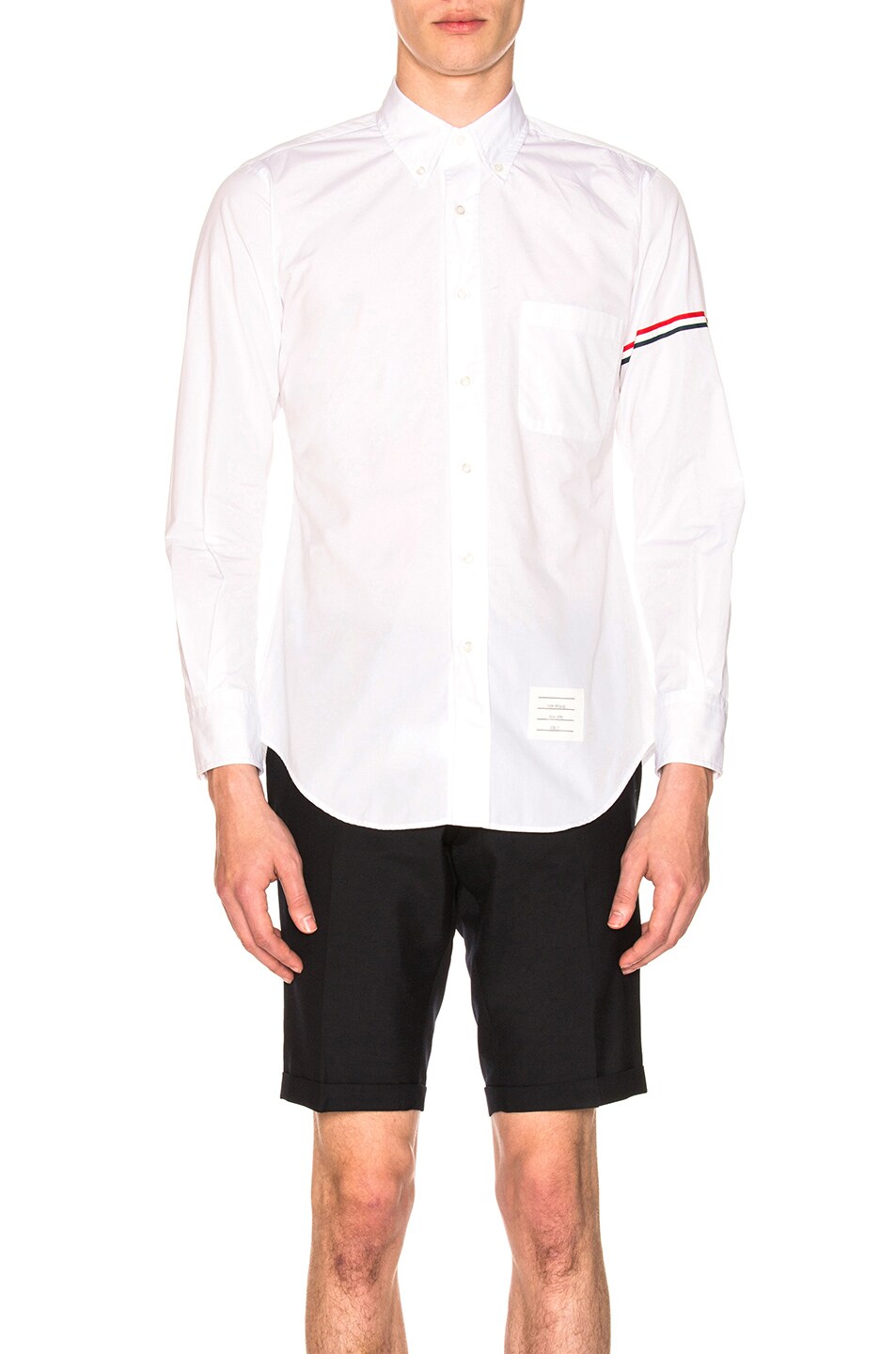 Image 1 of Thom Browne Classic Hairline Stripe Shirt in White