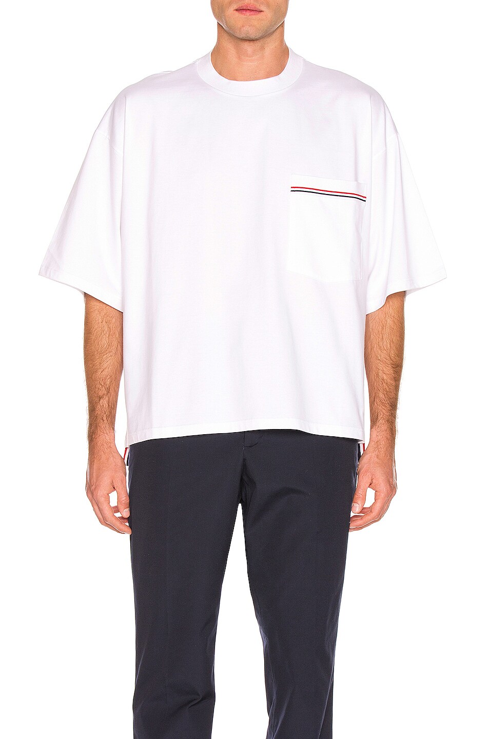 Image 1 of Thom Browne Oversized Pocket Tee in White