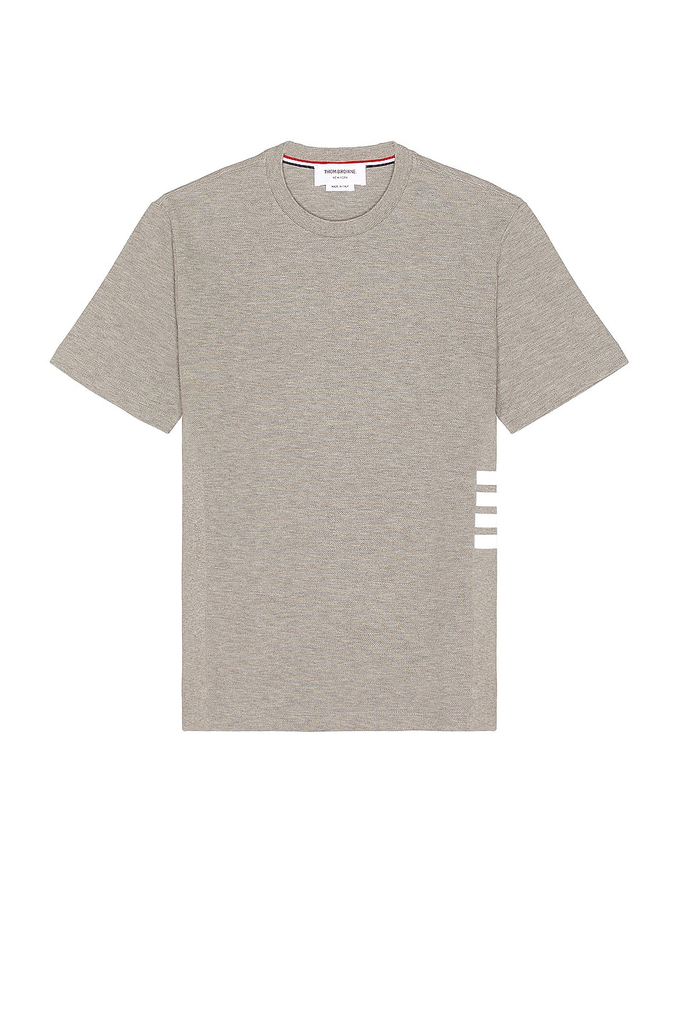 Image 1 of Thom Browne 4 Bar Short Sleeve Cuff Tee in Light Grey