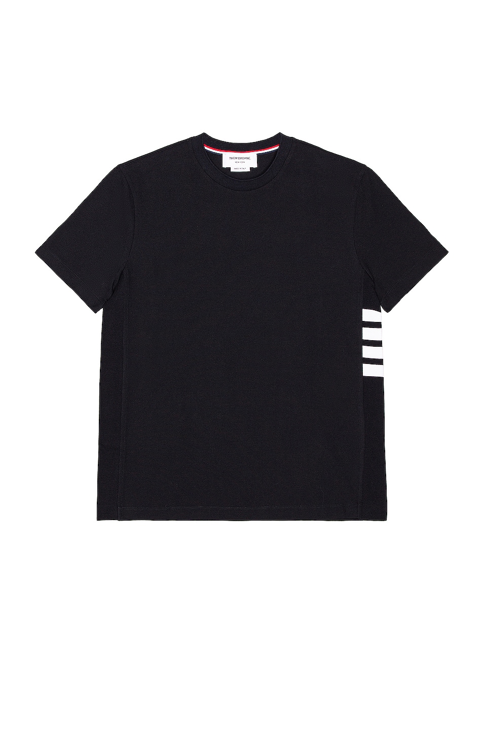 Image 1 of Thom Browne 4 Bar Short Sleeve Cuff Tee in Navy