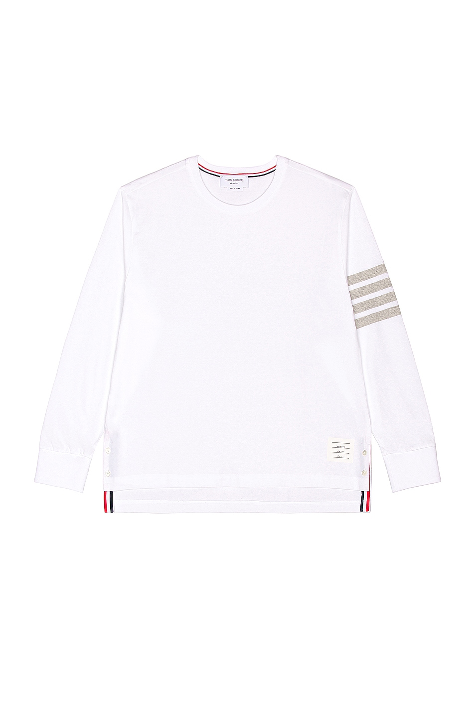 Image 1 of Thom Browne Long Sleeve Oversized 4 Bar Tee in White