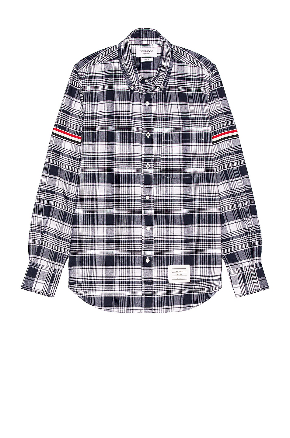 Image 1 of Thom Browne Straight Fit Shirt with Armbands in Navy