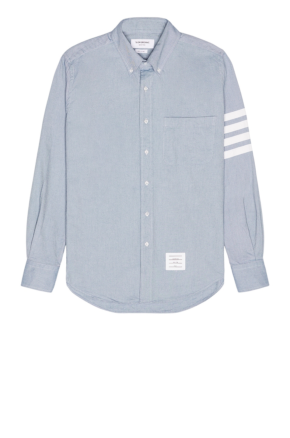 Image 1 of Thom Browne 4 Bar Straight Fit Shirt in Dark Blue