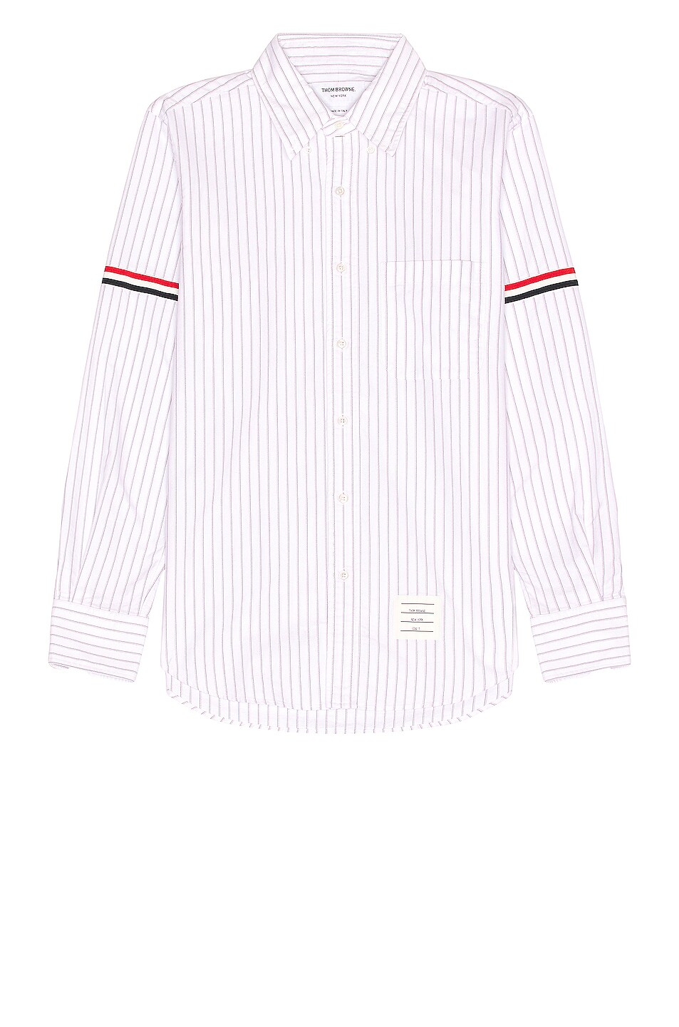 Image 1 of Thom Browne RWB Armbands Straight Fit Shirt in White