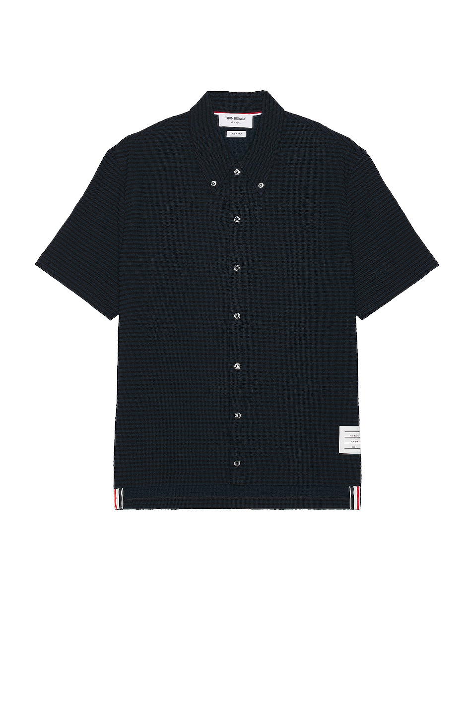 Image 1 of Thom Browne Short Sleeve Button Down Shirt in Navy