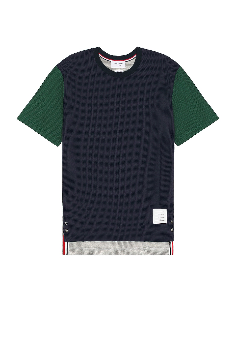 Image 1 of Thom Browne Fun Mix Tee in Green & Navy