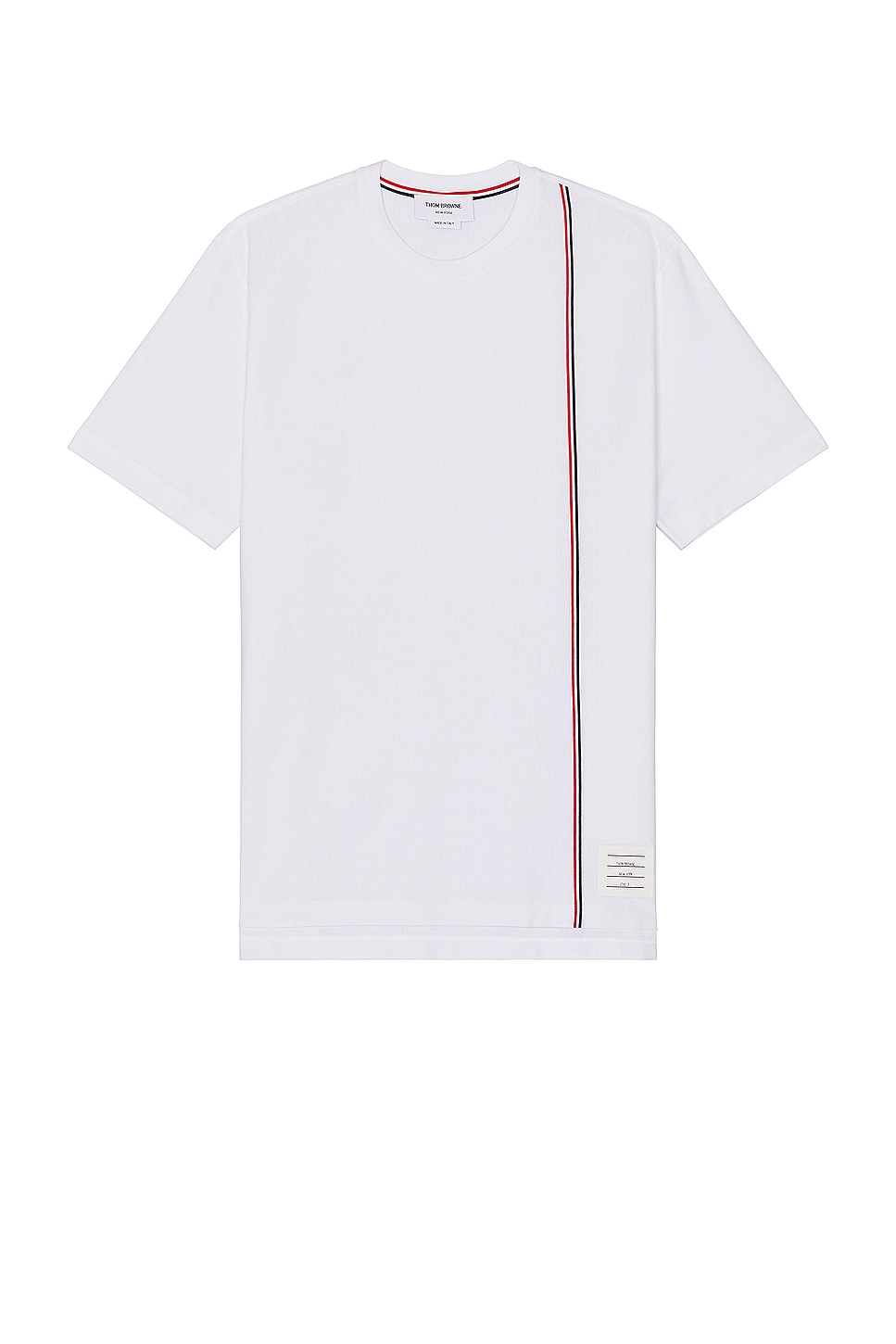 Image 1 of Thom Browne Rwb Stripe Short Sleeve Shirt in White