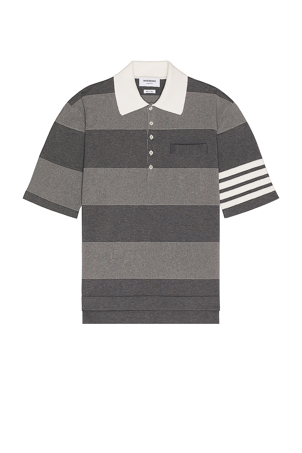 Image 1 of Thom Browne Rugby Short Sleeve Polo in Tonal Grey