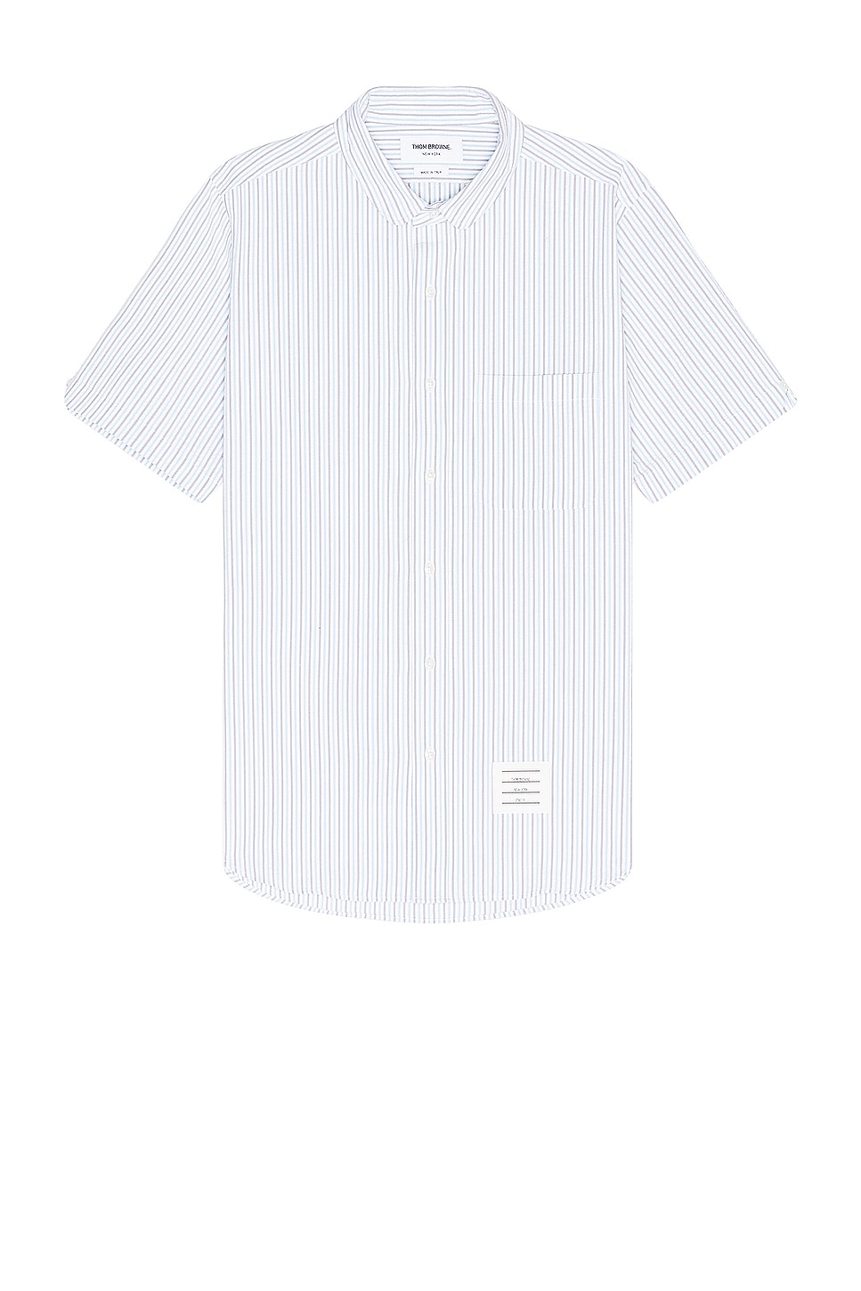 Image 1 of Thom Browne Cotton Seersucker Short Sleeve Shirt in Light Blue