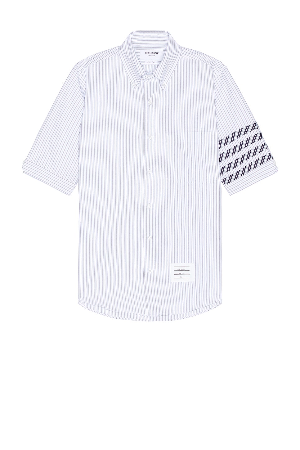 Image 1 of Thom Browne 4 Bar Straight Fit Short Sleeve Shirt in Light Blue