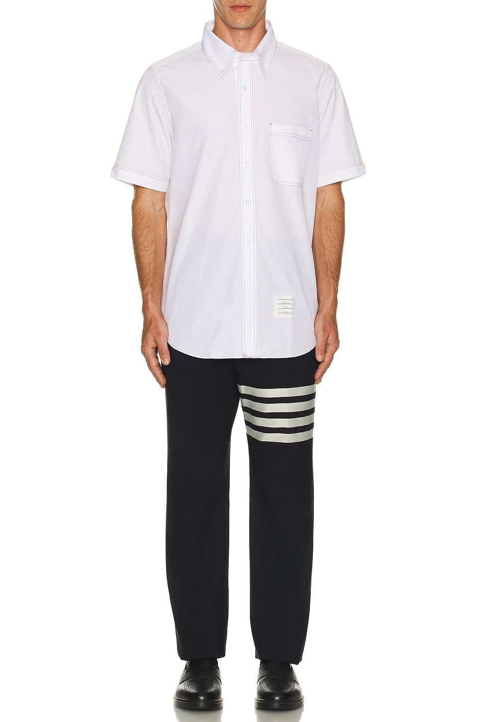Image 1 of Thom Browne Straight Fit Button Down Shirt in White