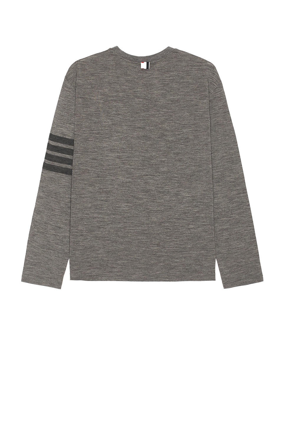 Shop Thom Browne Long Sleeve 4 Bar Tee In Medium Grey