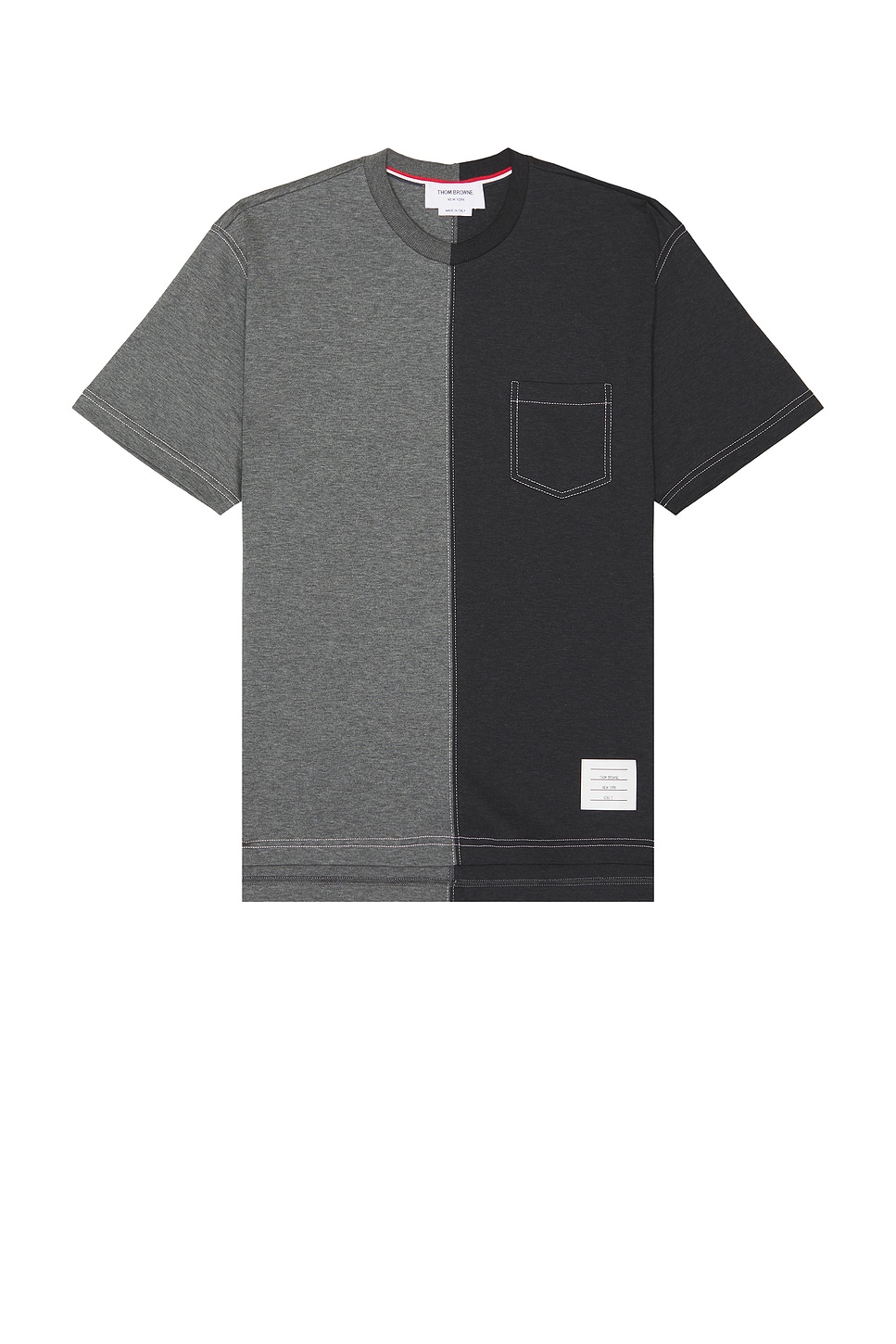 Shop Thom Browne Short Sleeve Pocket T-shirt In Fun Mix