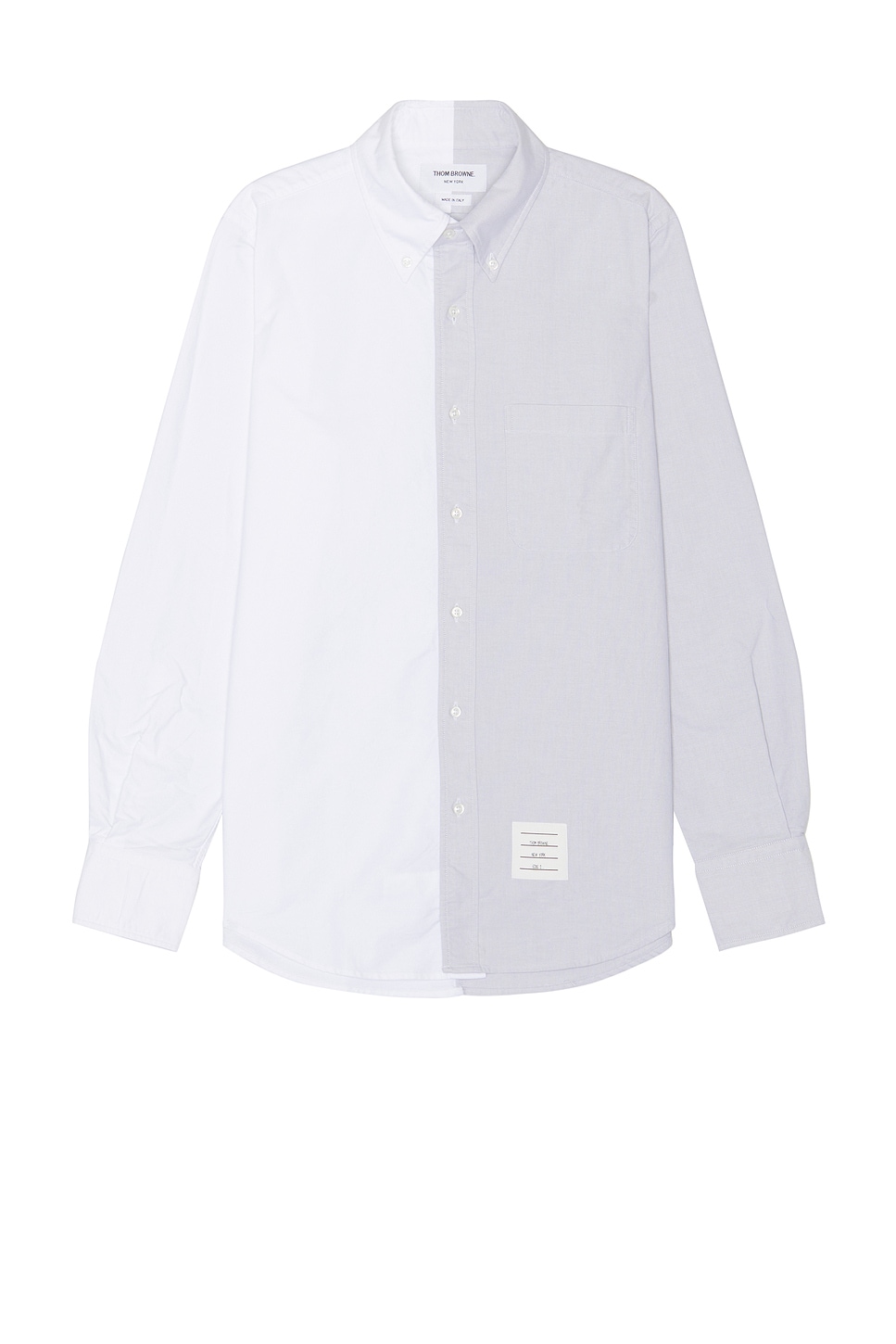 Image 1 of Thom Browne Straight Fit Long Sleeve Shirt in Med Grey