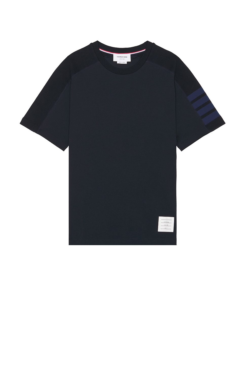 Shop Thom Browne Short Sleeve 4 Bar T-shirt In Navy