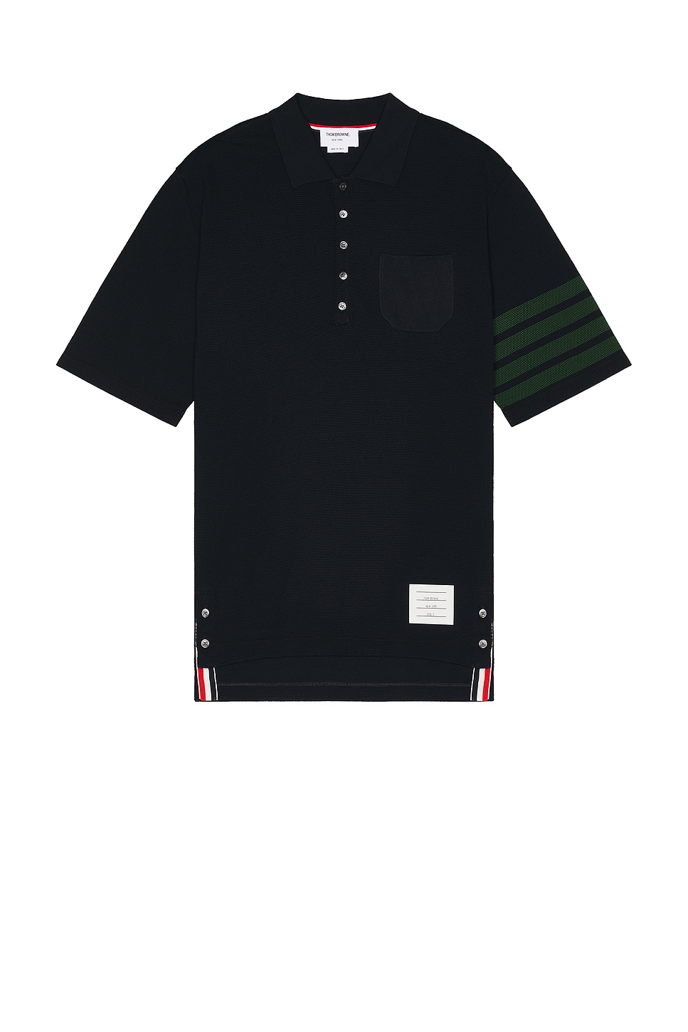 Shop Thom Browne Knit Polo In Navy