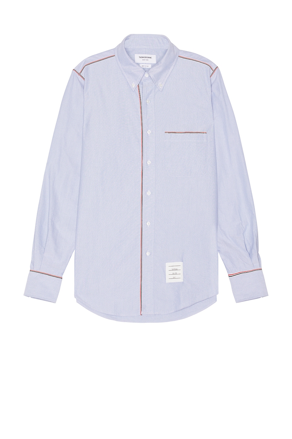 Image 1 of Thom Browne Straight Fit Long Sleeve Shirt in Light Bue