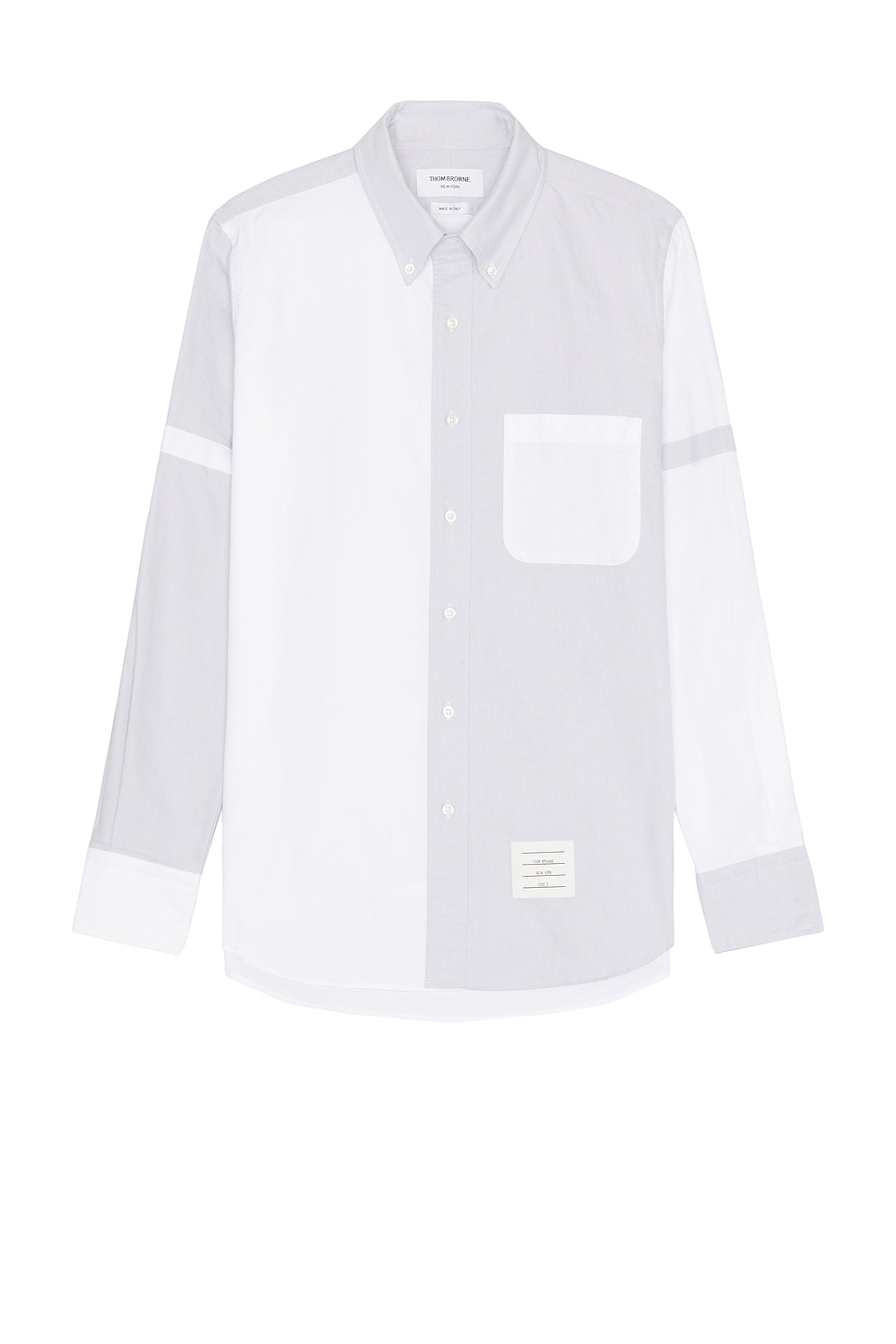 Image 1 of Thom Browne Straight Fit Long Sleeve Fun Mix Button Down in Med Grey