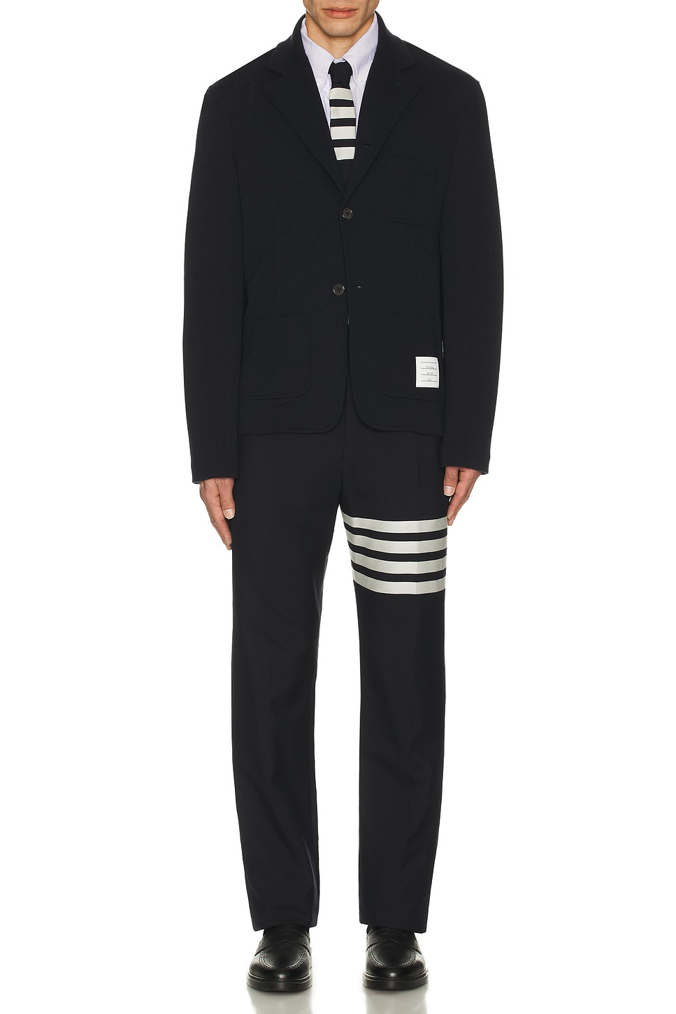 Image 1 of Thom Browne Straight Fit Long Sleeve Fun Mix Button Down in Med Grey