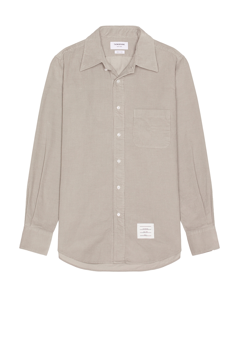 Image 1 of Thom Browne Straight Fit Corduroy Shirt in Light Grey