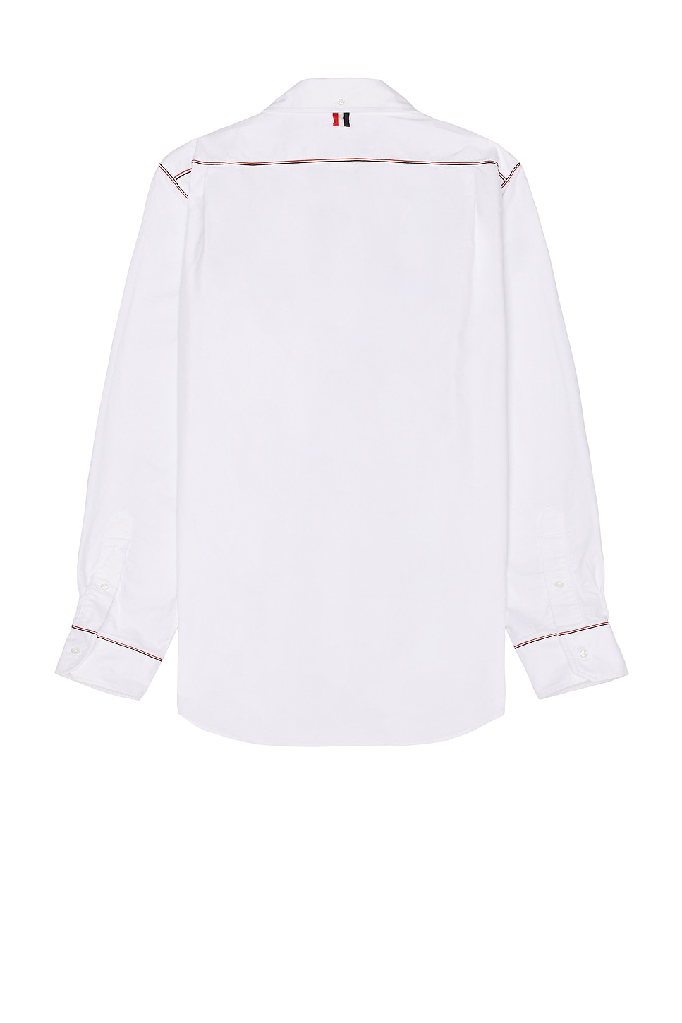 Thom Browne Straight Fit Button Down Long Sleeve Shirt In White