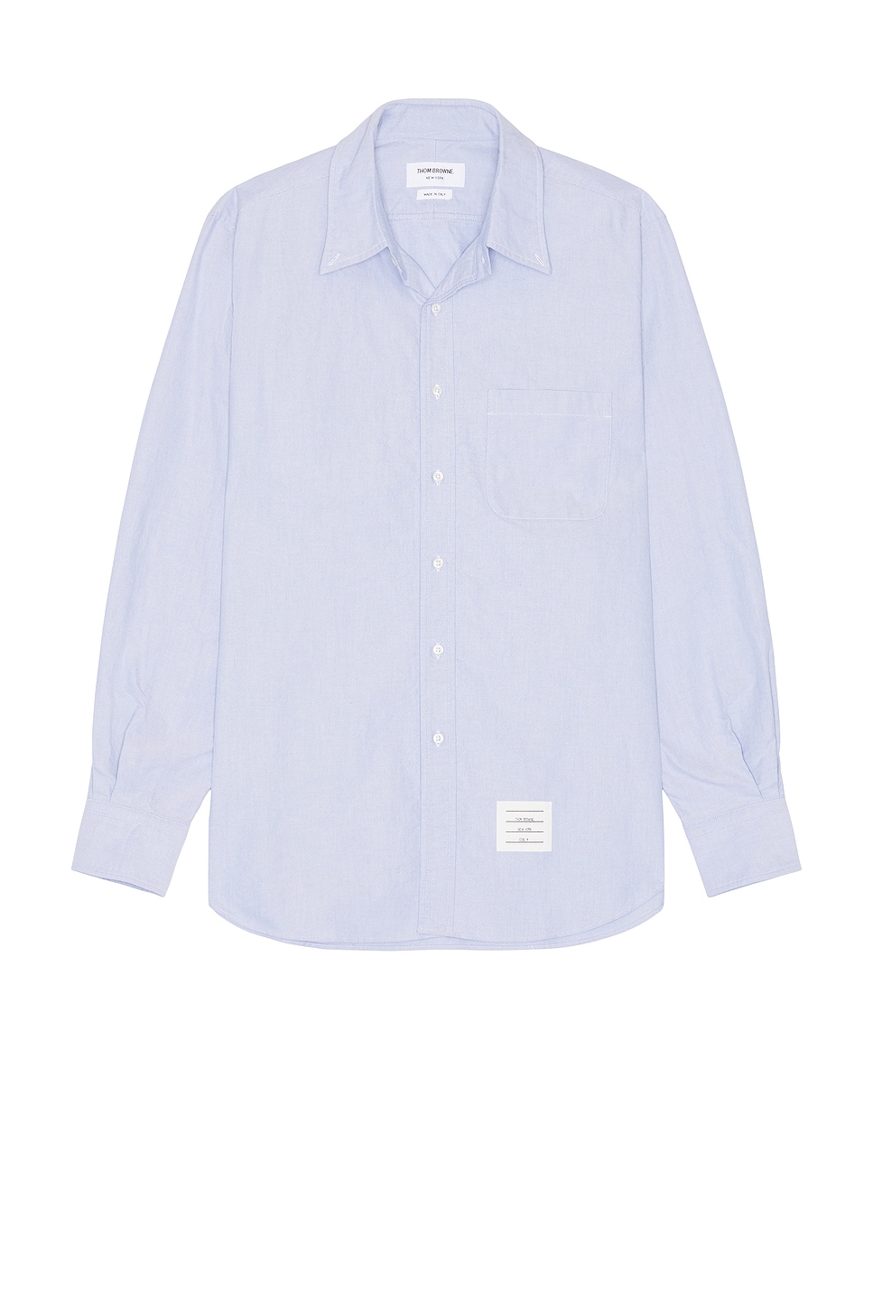 Image 1 of Thom Browne Straight Fit Long Sleeve Oxford Shirt in Light Blue