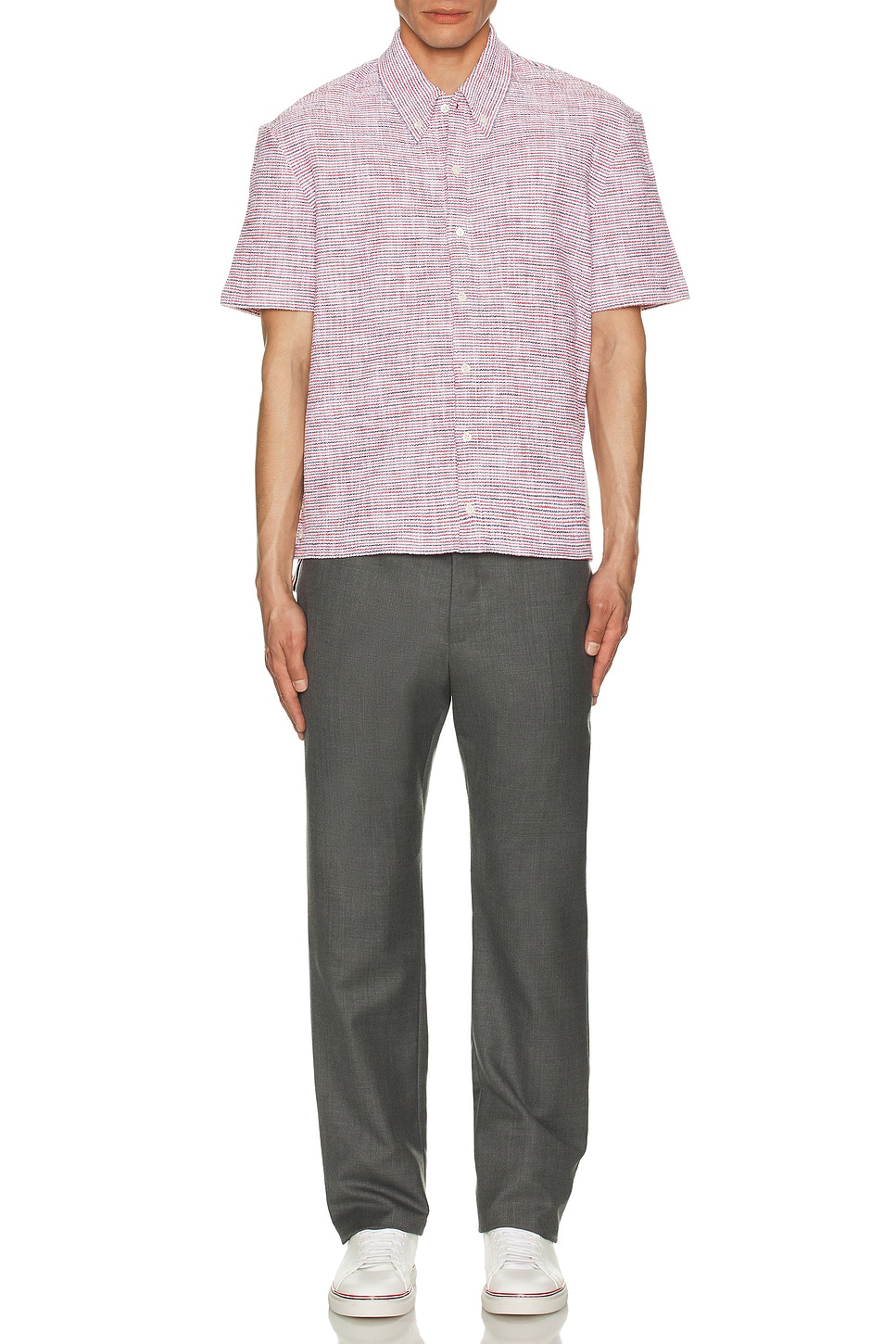Image 1 of Thom Browne Short Sleeve Button Down Shirt in Red