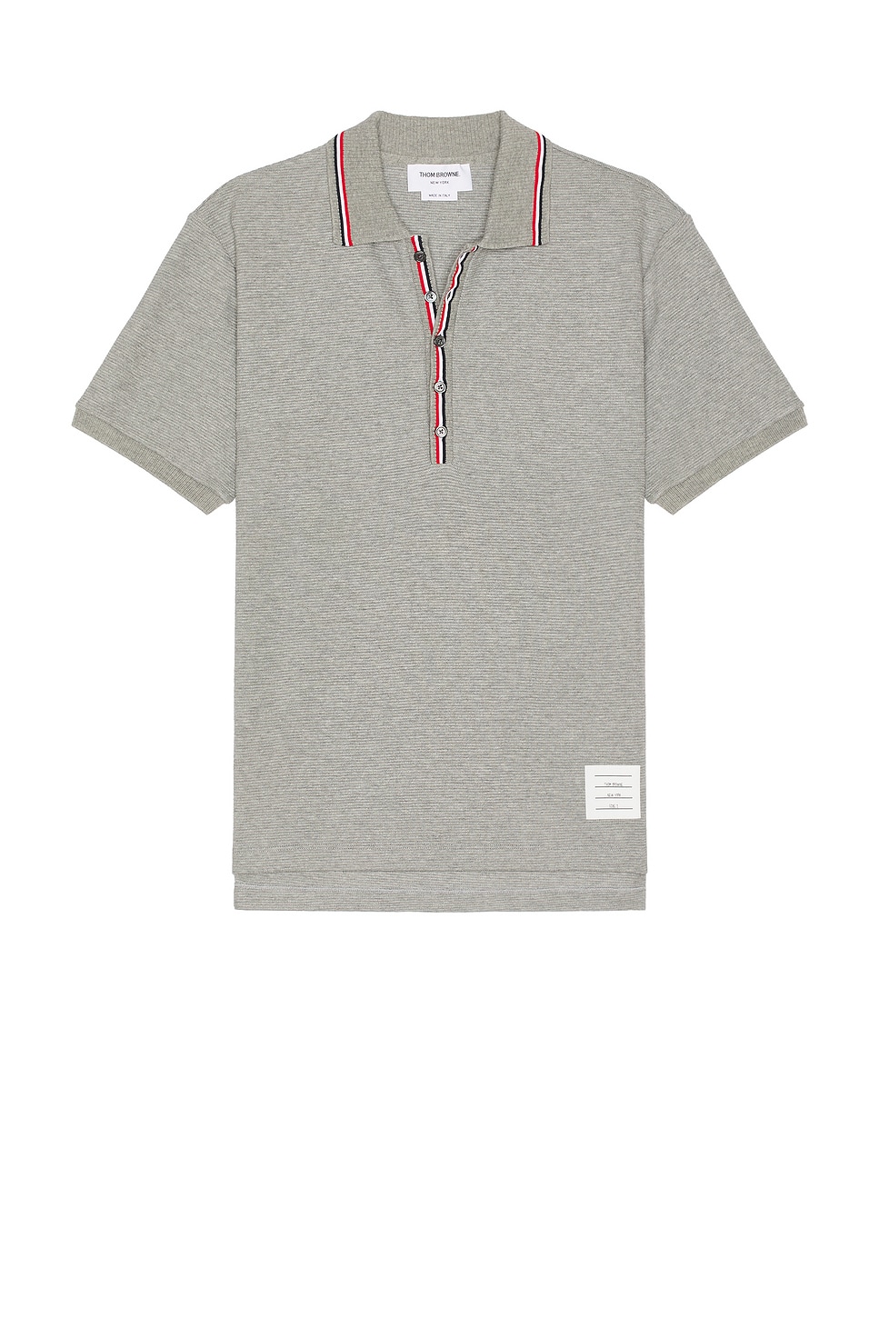 Short Sleeve Rib Polo in Grey