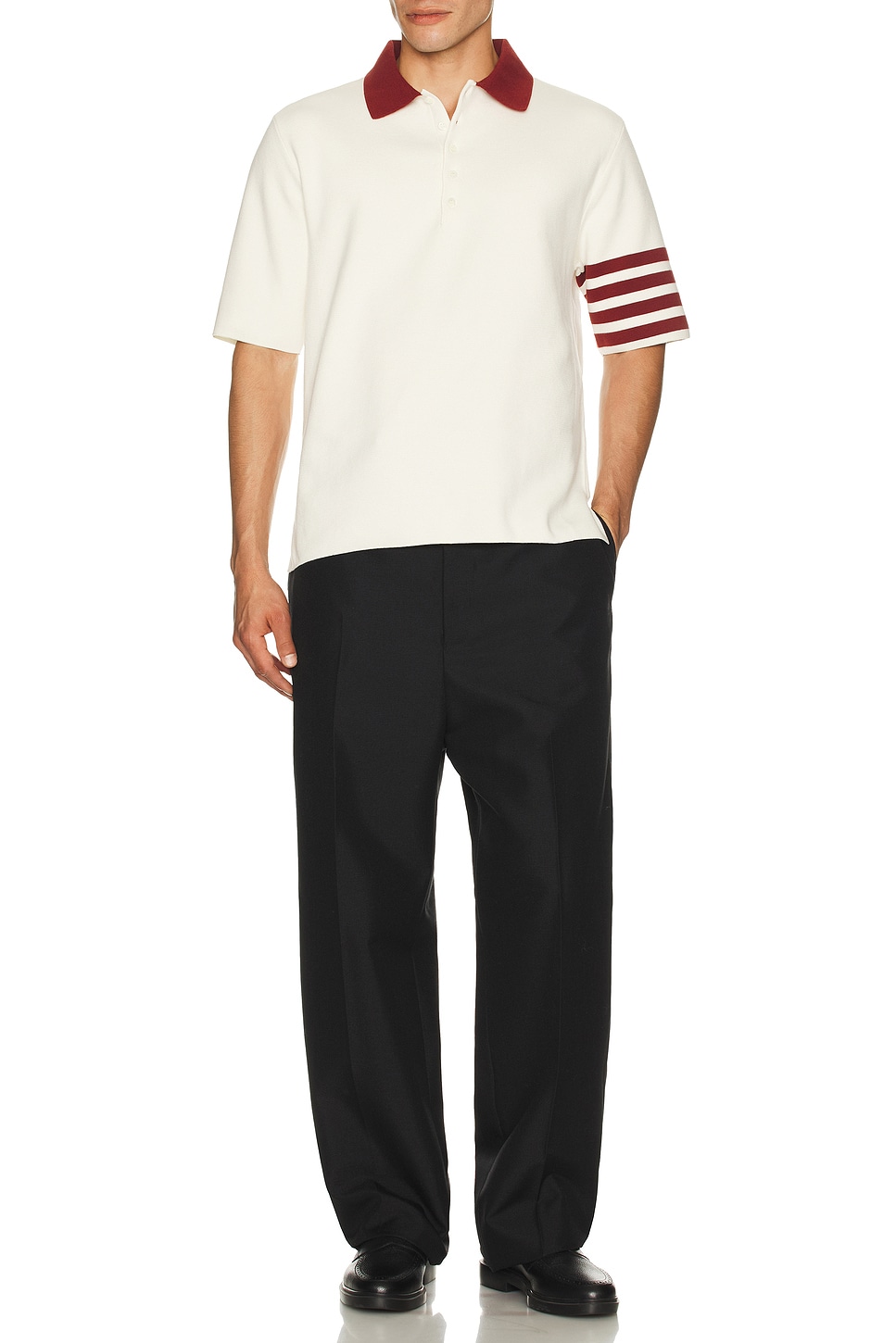 Image 1 of Thom Browne Rugby Short Sleeve Polo in White