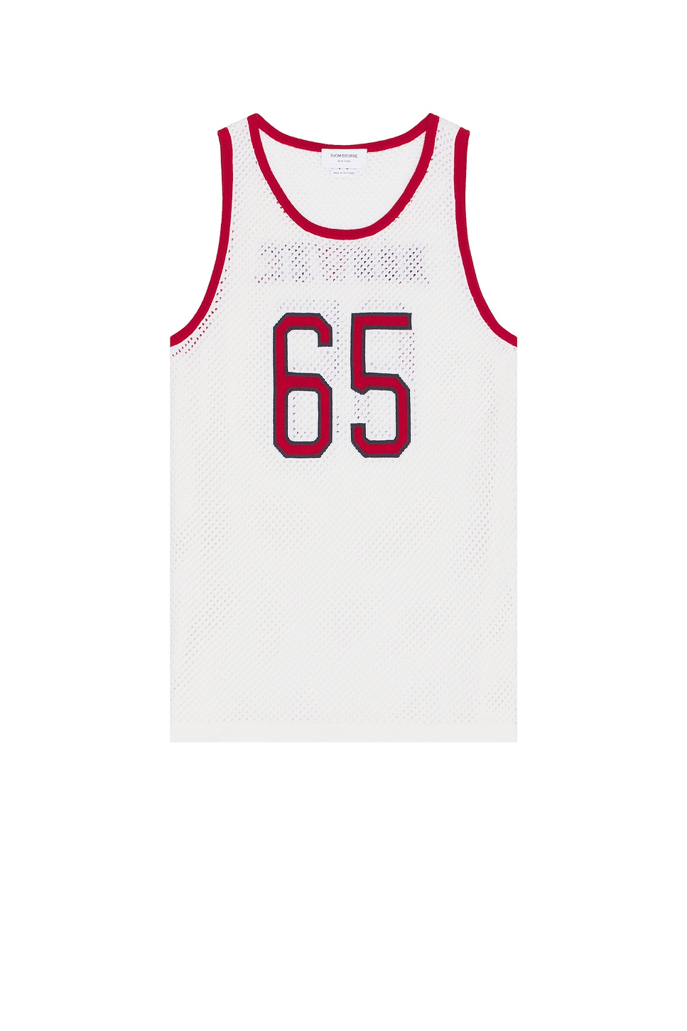 Image 1 of Thom Browne Athletic Cashmere Mesh Basketball Jersey in White