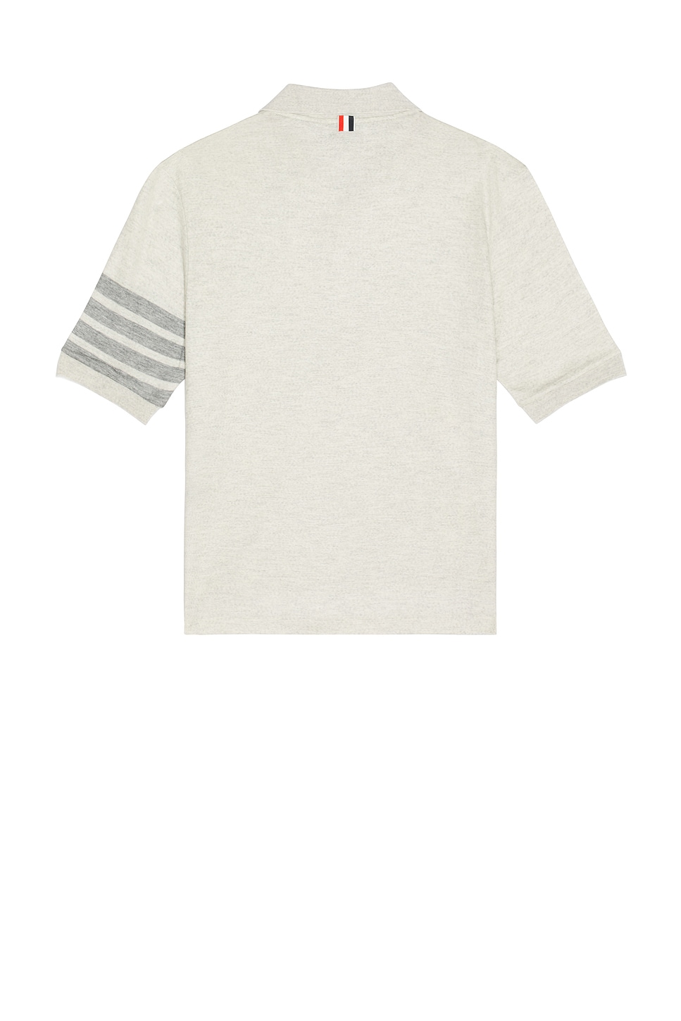 Thom Browne Short Sleeve Rib Cuff Polo In Gray