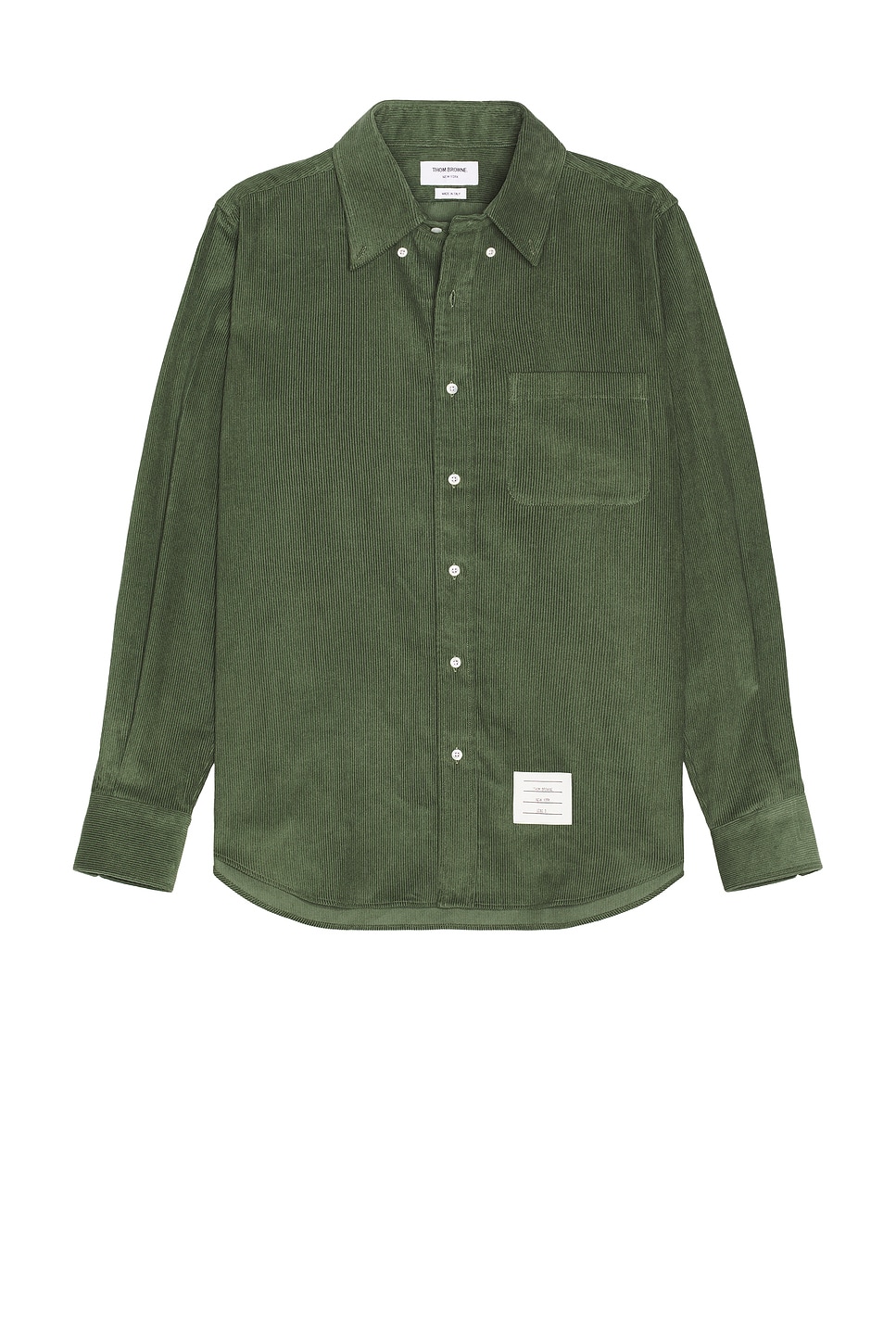 Image 1 of Thom Browne Straight Fit Long Sleeve Cord Shirt in Light Green