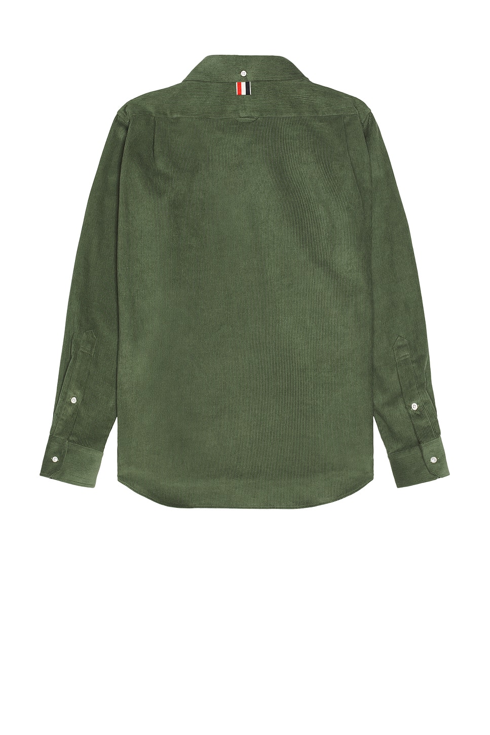 Thom Browne Straight Fit Long Sleeve Cord Shirt In Green