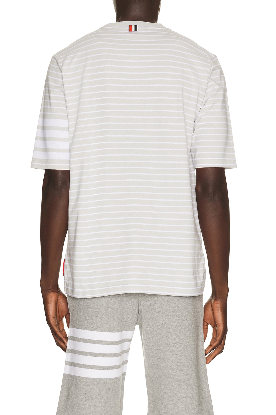 Thom Browne Short Sleeve Tee With Chest Pocket In White