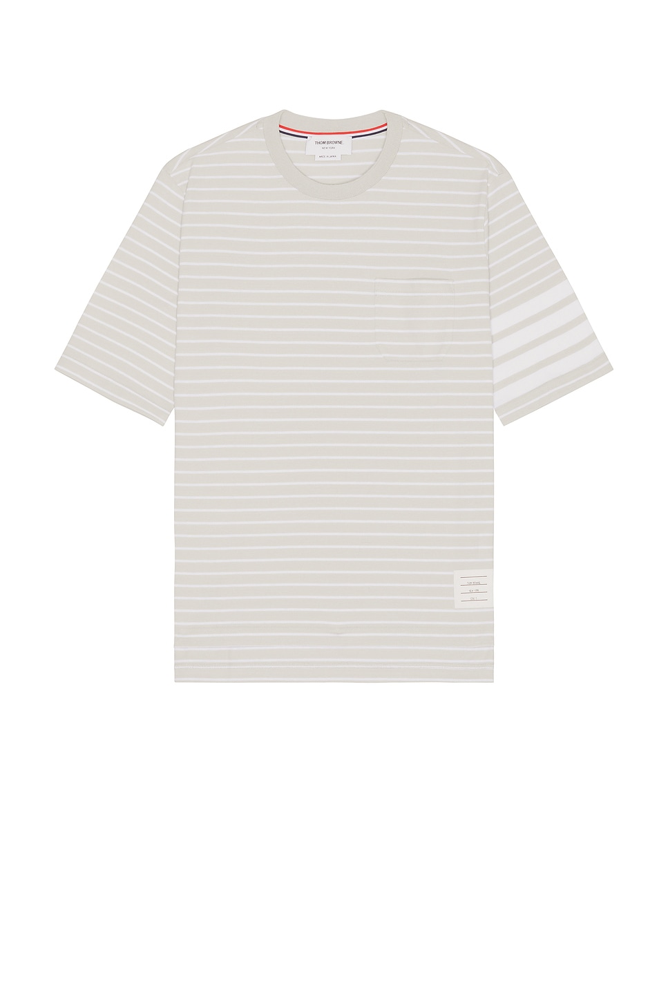 Thom Browne Short Sleeve Tee With Chest Pocket In White