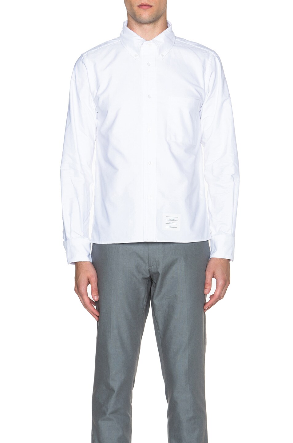 Image 1 of Thom Browne Side Vent Overshirt in Optic White