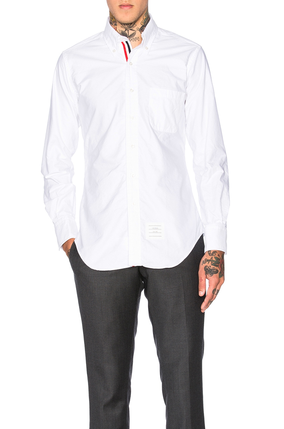 Image 1 of Thom Browne Classic Button Down in Optic White