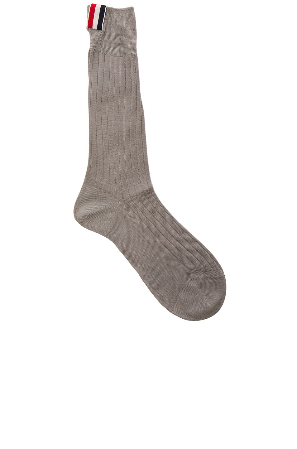 Image 1 of Thom Browne Ribbed Mid Calf Socks in Medium Grey