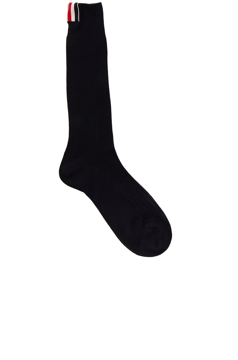 Image 1 of Thom Browne Ribbed Mid Calf Socks in Navy