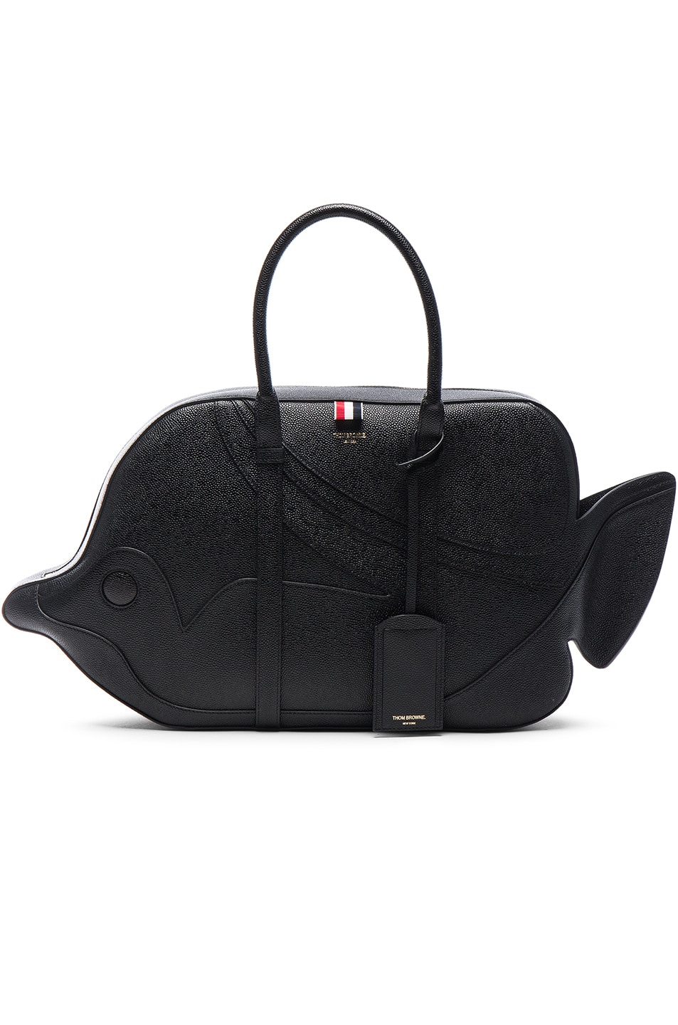 Image 1 of Thom Browne Pebble Grain Trigger Reef Fish Bag in Black