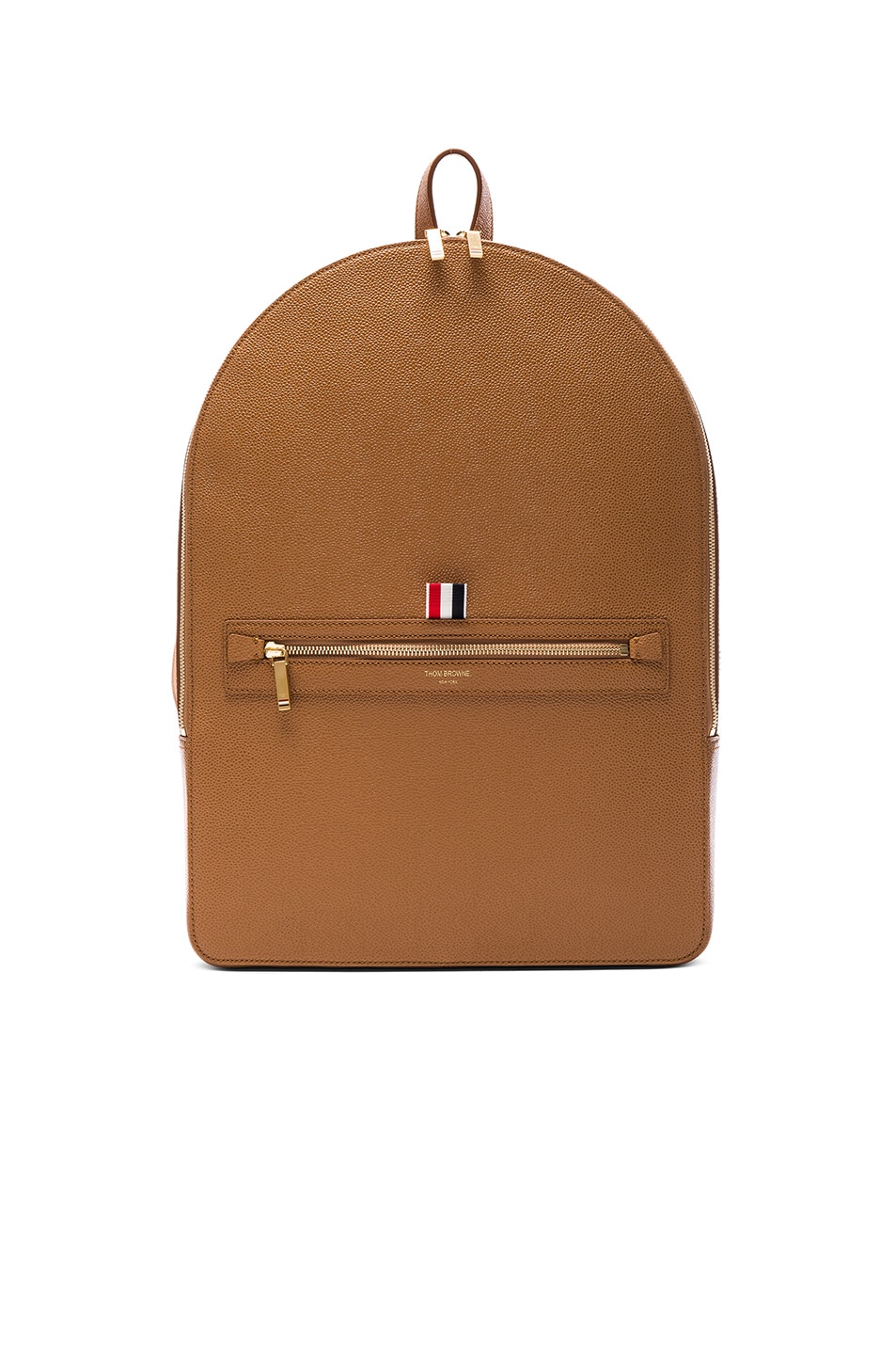 Image 1 of Thom Browne Pebble Grain Backpack in Medium Brown