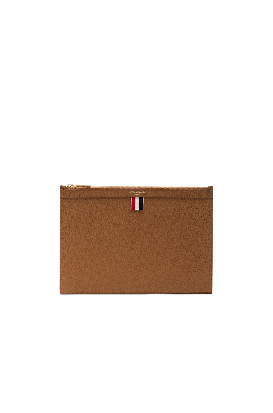 Image 1 of Thom Browne Small Zipper Tablet Holder in Medium Brown