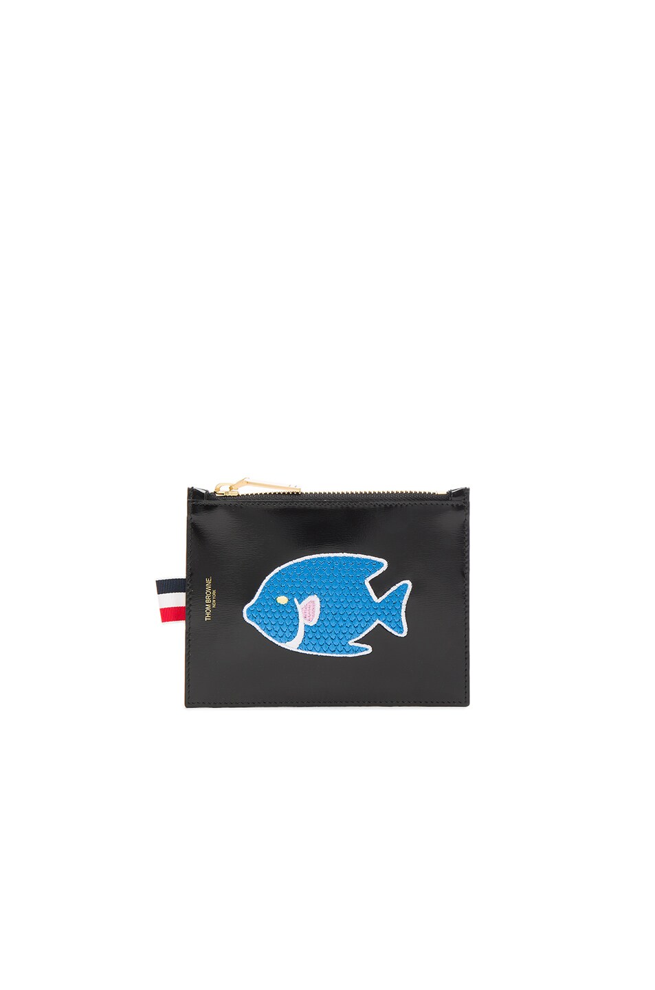 Image 1 of Thom Browne Embroidered Small Coin Purse in Black