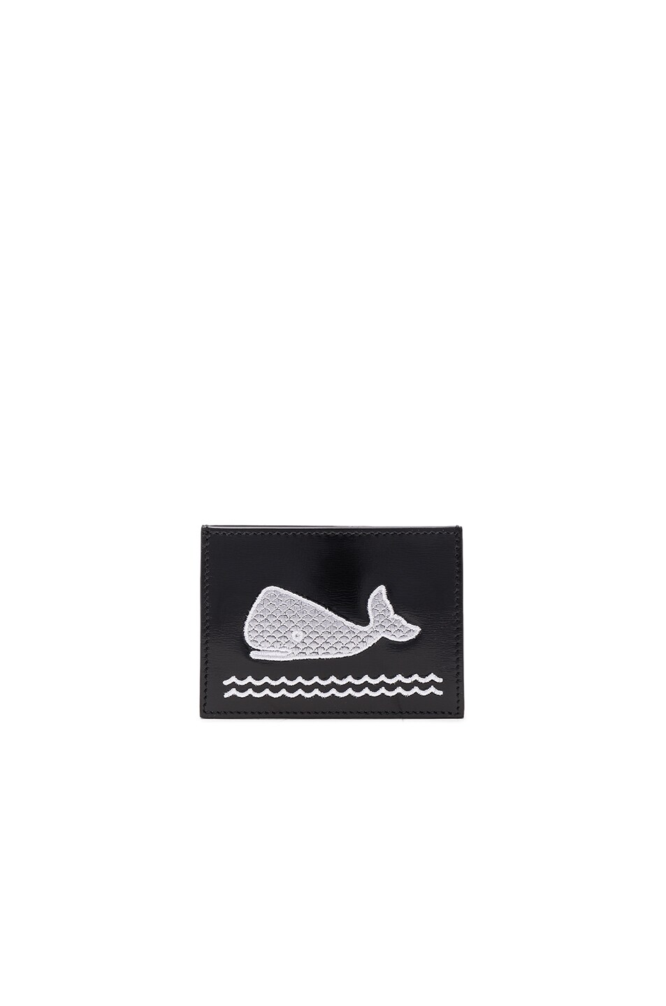 Image 1 of Thom Browne Embroidered Single Cardholder in Black
