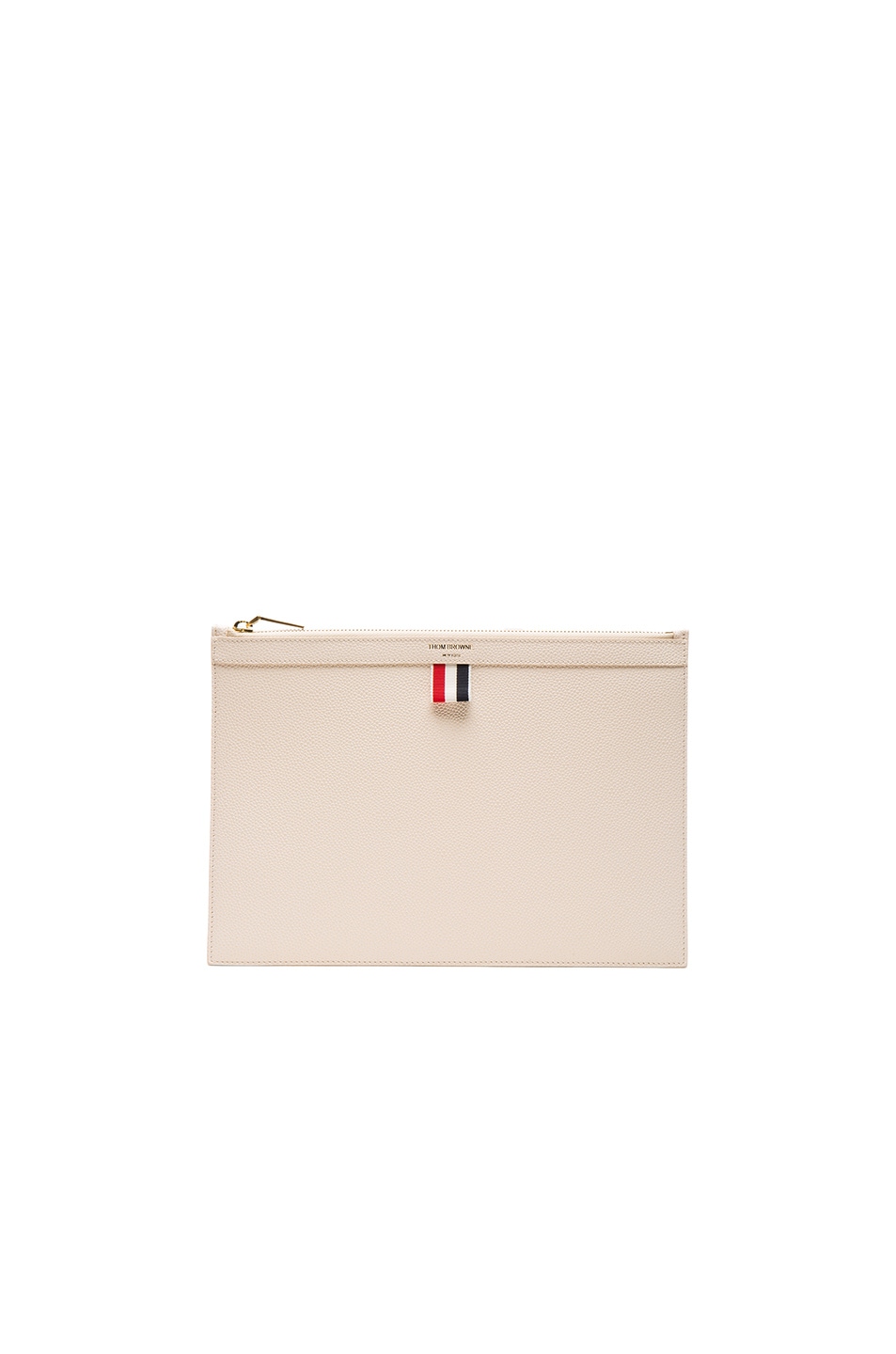 Image 1 of Thom Browne Small Zipper Tablet Holder in White