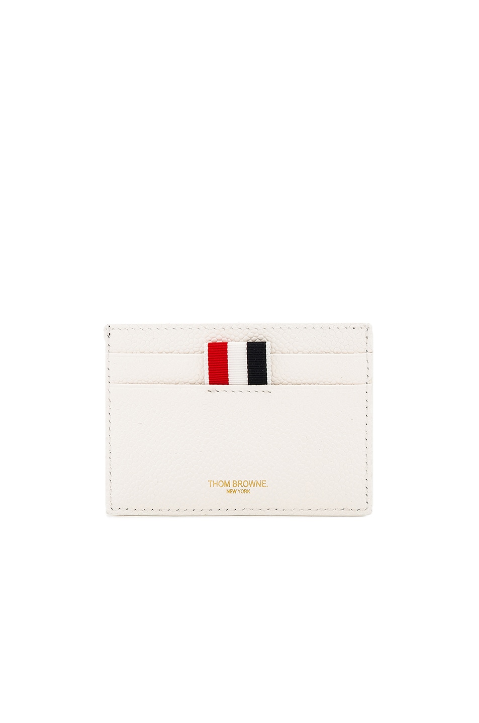 Image 1 of Thom Browne Pebble Grain & Calf Leather Tennis Racket Card Holder in Navy