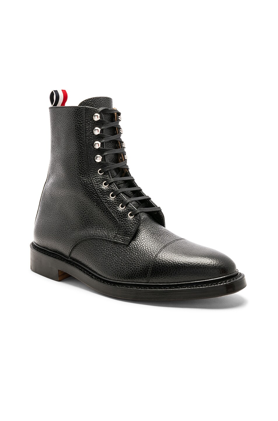 Image 1 of Thom Browne High Leather Derby Boots in Black